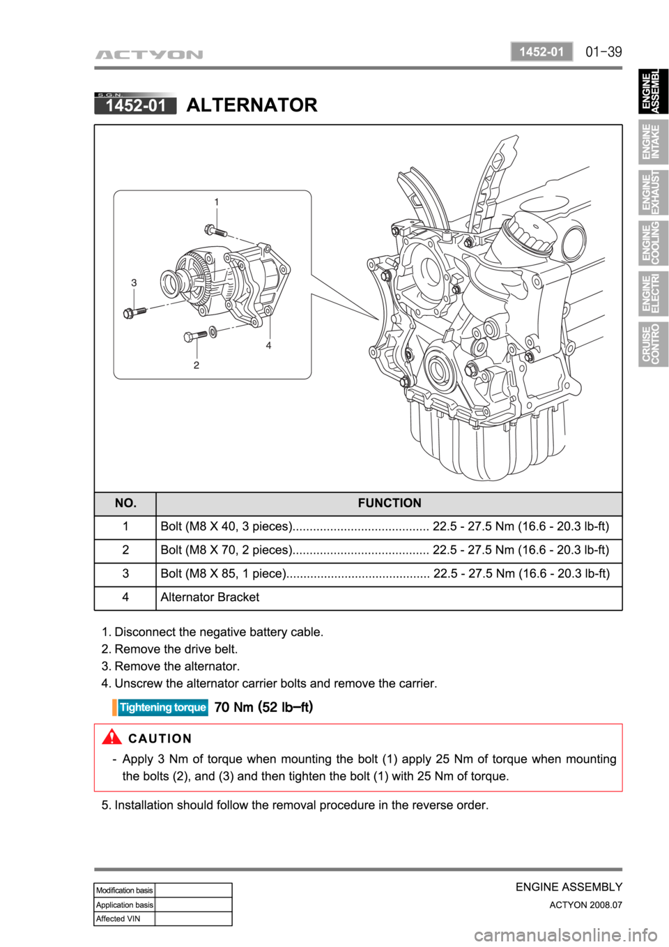 SSANGYONG ACTYON 2008  Service Repair Manual 