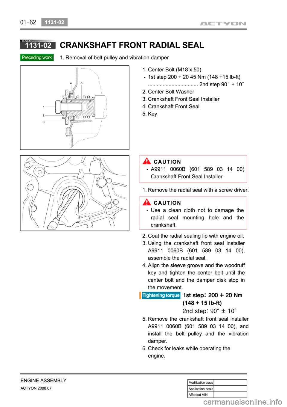 SSANGYONG ACTYON 2008  Service Repair Manual 