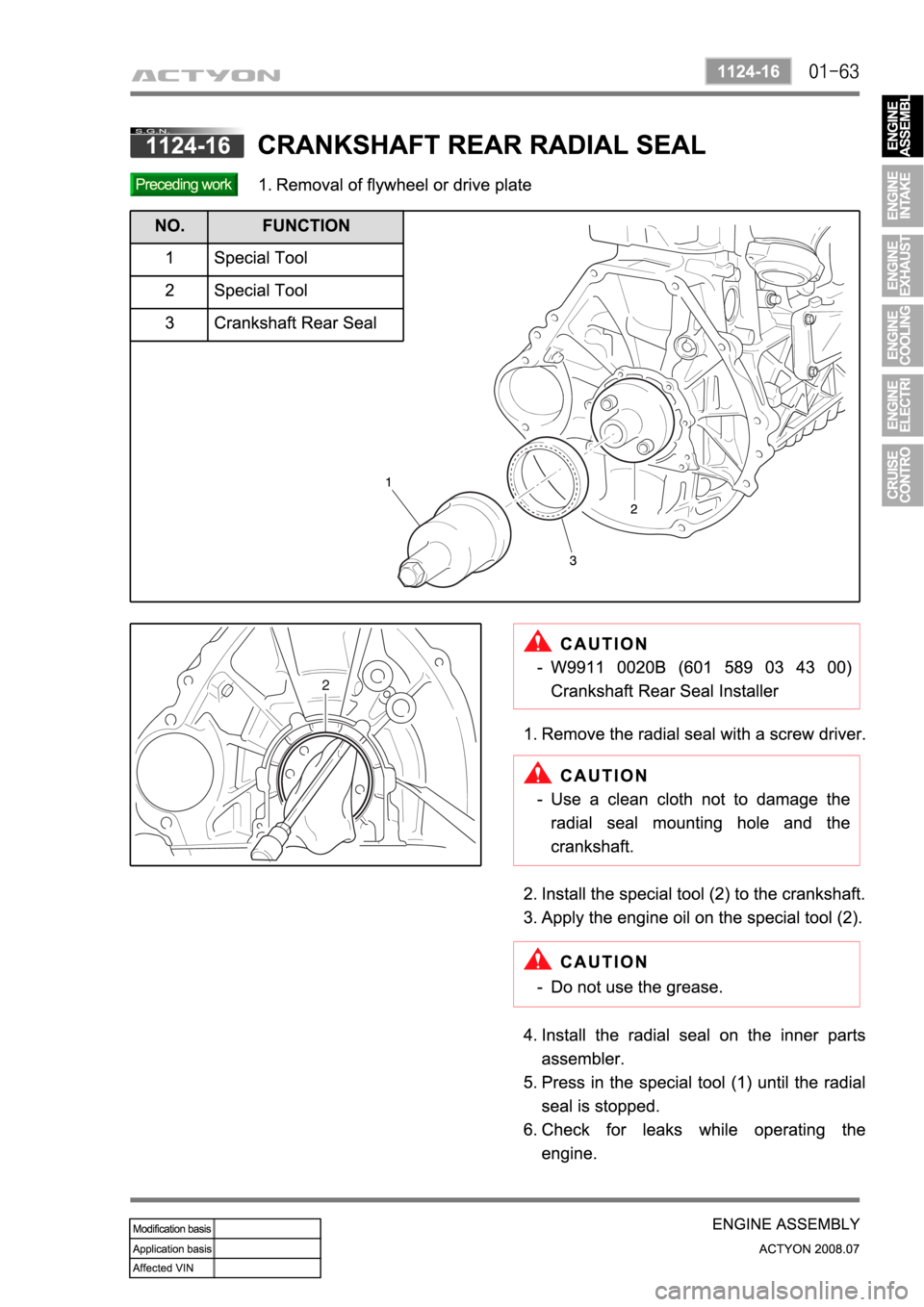 SSANGYONG ACTYON 2008  Service Repair Manual 