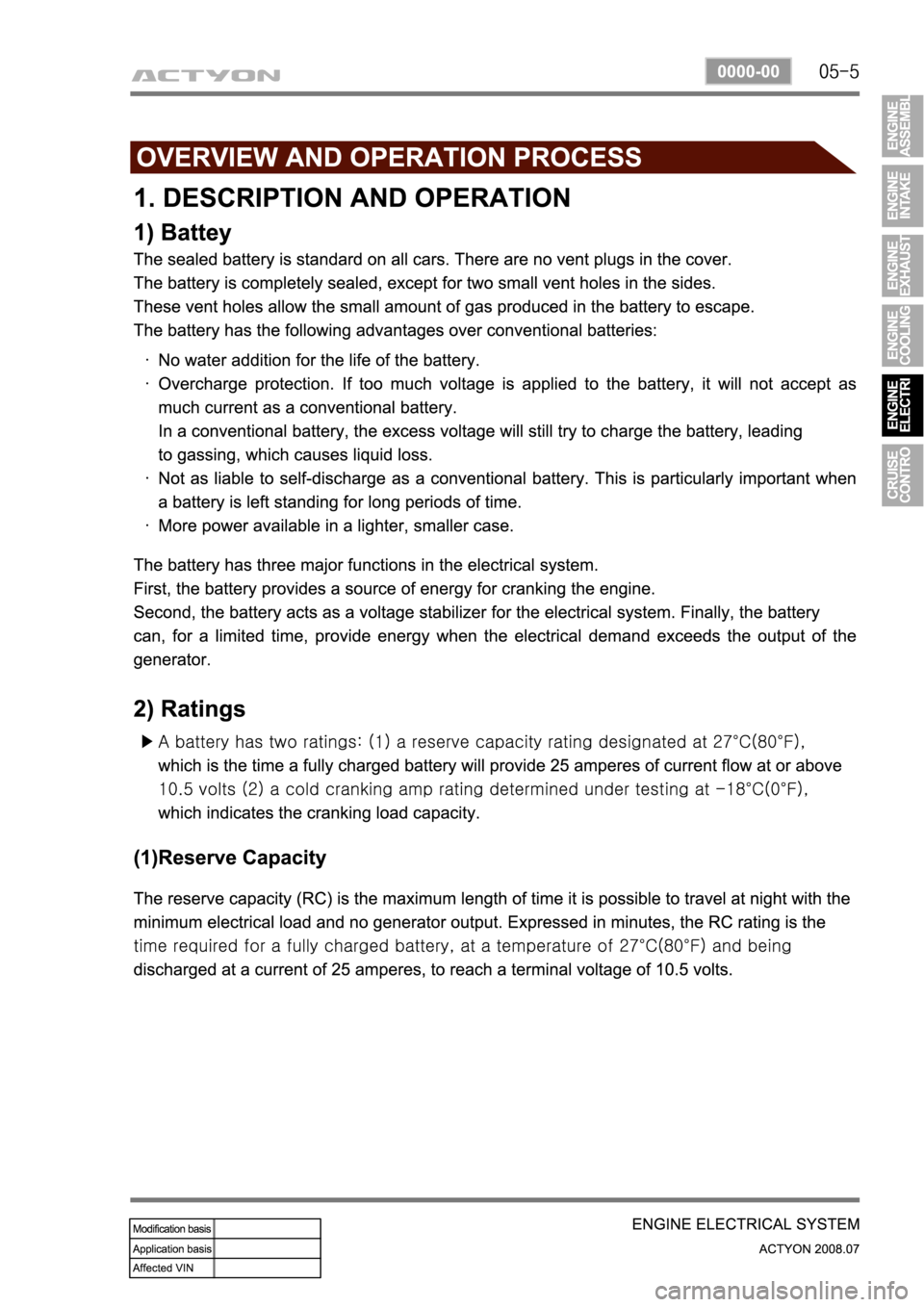 SSANGYONG ACTYON 2008  Service Repair Manual 