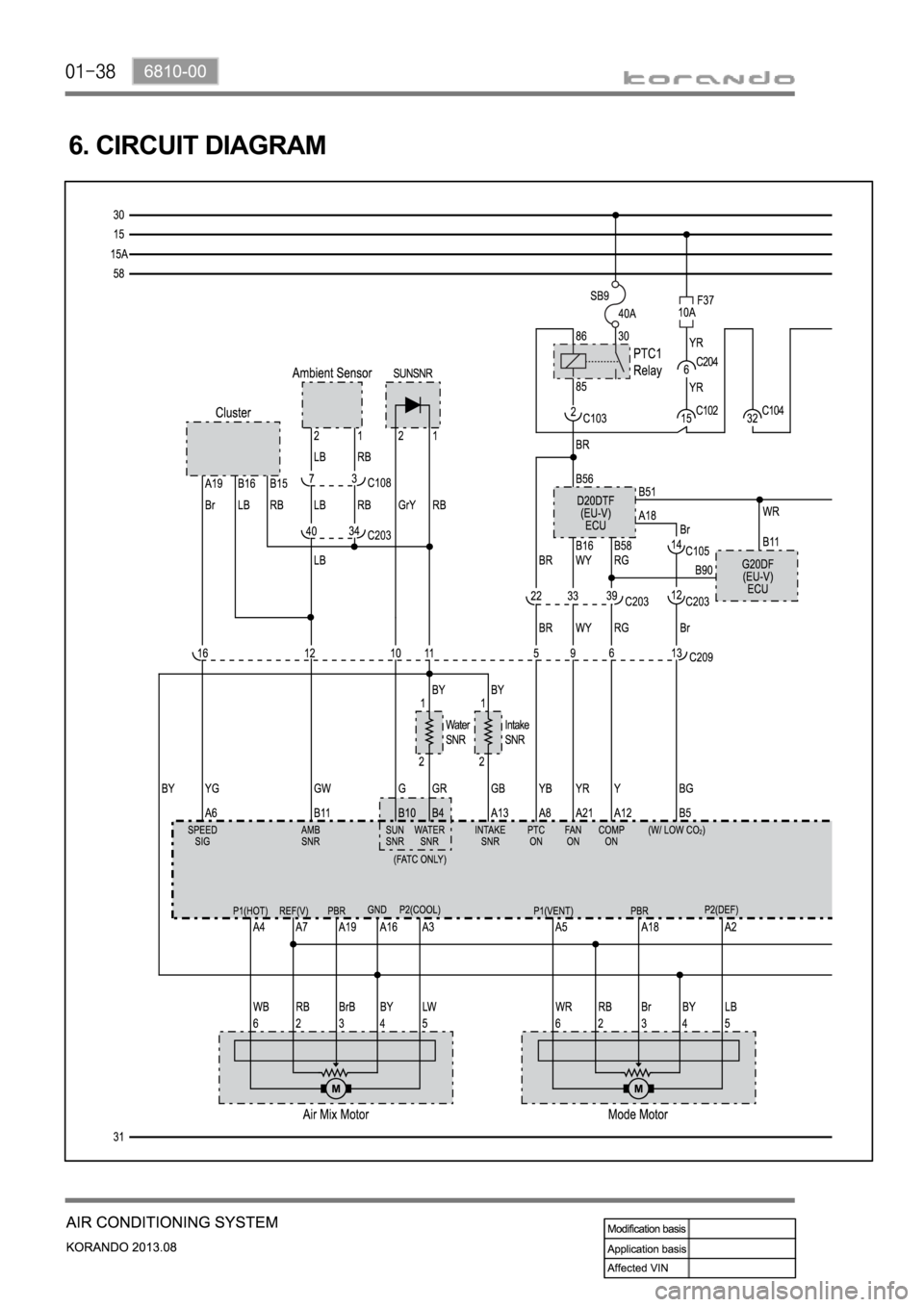 SSANGYONG KORANDO 2013  Service Manual 6. CIRCUIT DIAGRAM 