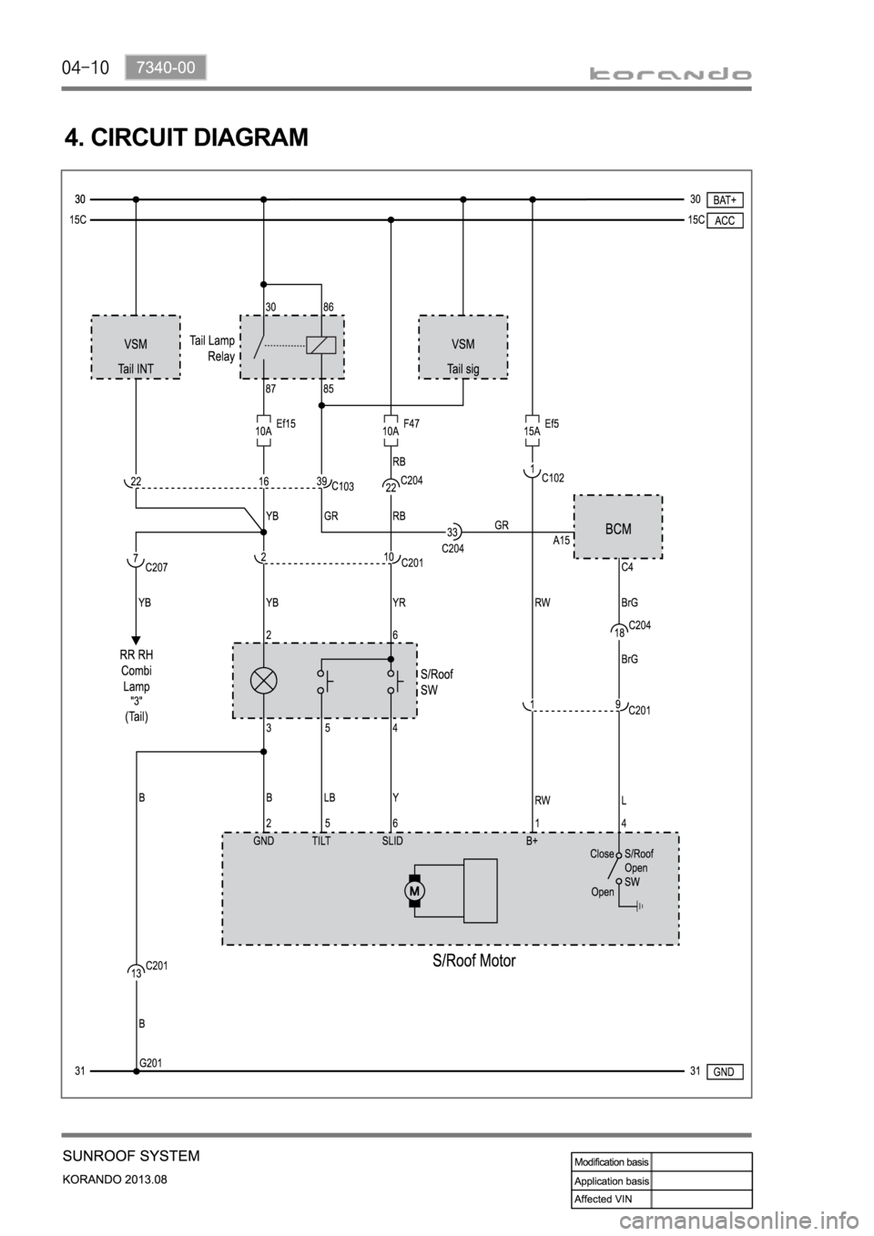 SSANGYONG KORANDO 2013  Service Manual 4. CIRCUIT DIAGRAM 