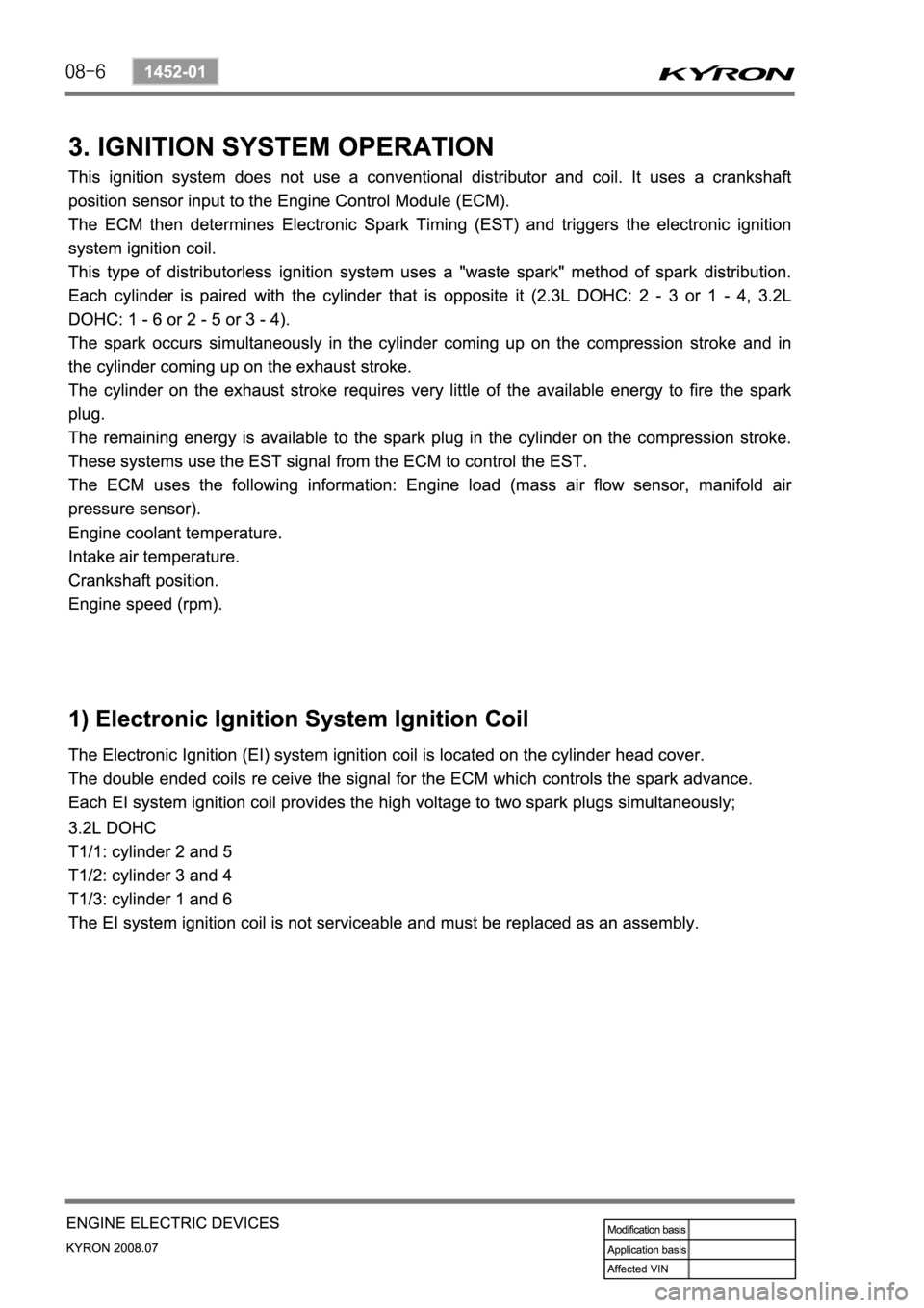 SSANGYONG KYRON 2008  Service Manual 