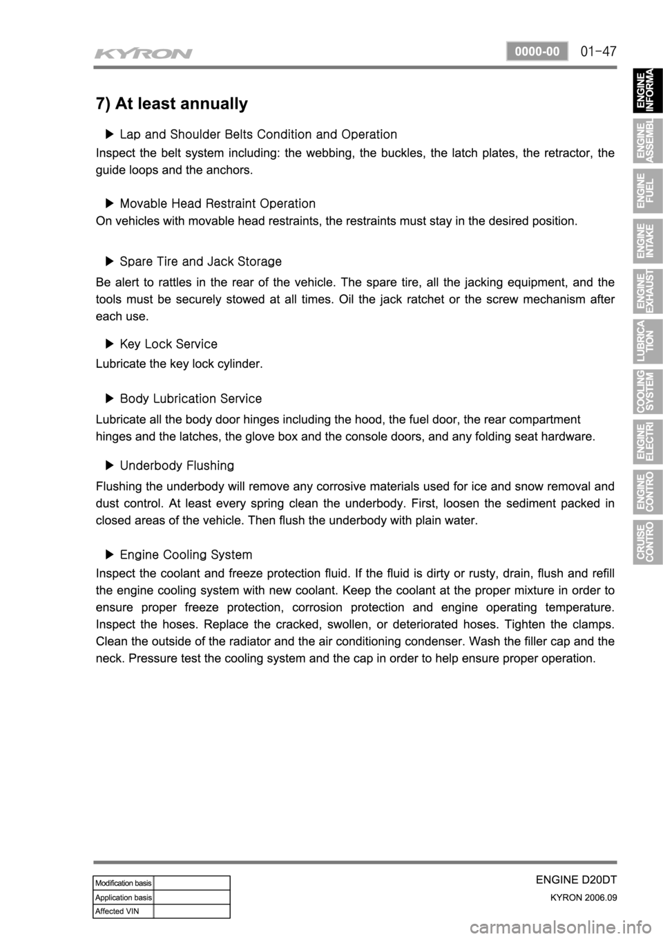 SSANGYONG KYRON 2006  Service Manual 