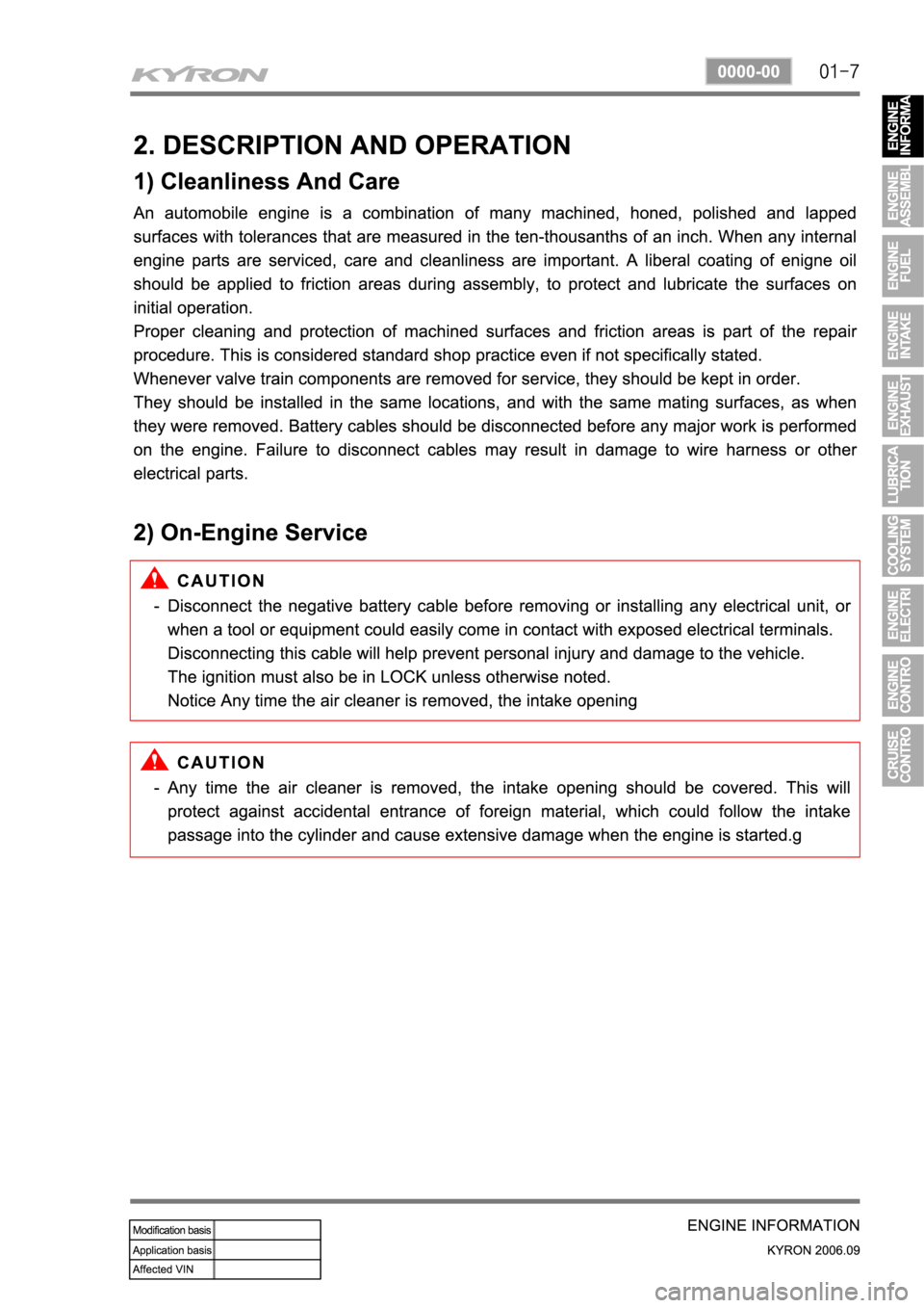 SSANGYONG KYRON 2006  Service Manual 