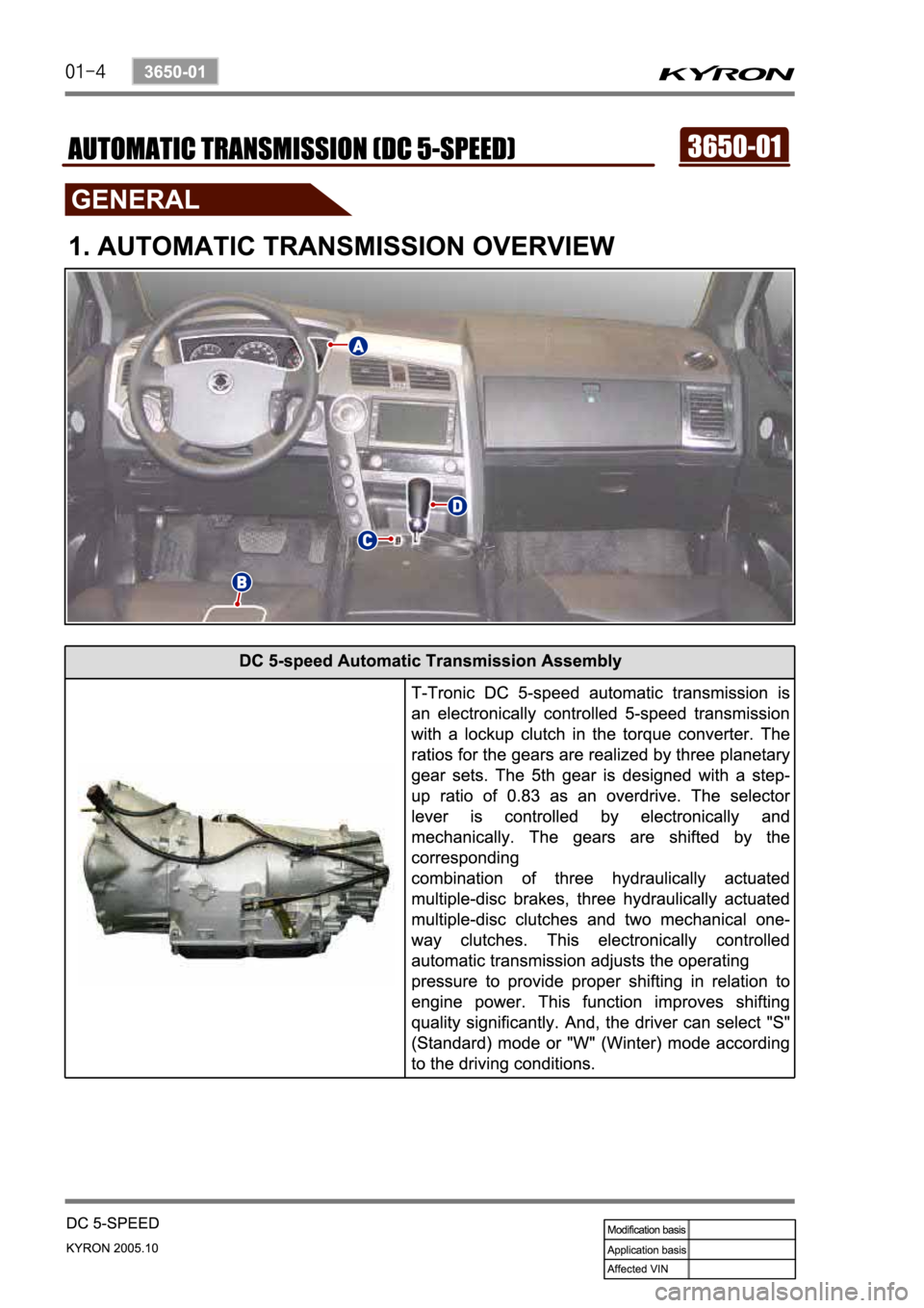 SSANGYONG KYRON 2005  Service Manual 