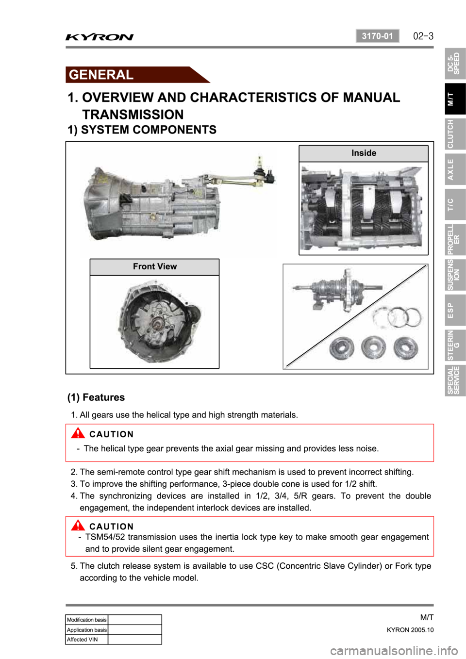 SSANGYONG KYRON 2005  Service Manual 
