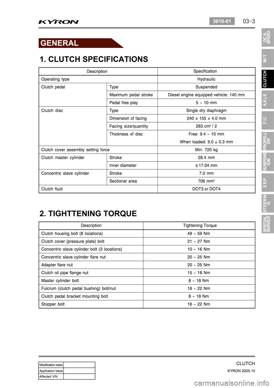 SSANGYONG KYRON 2005  Service Manual 