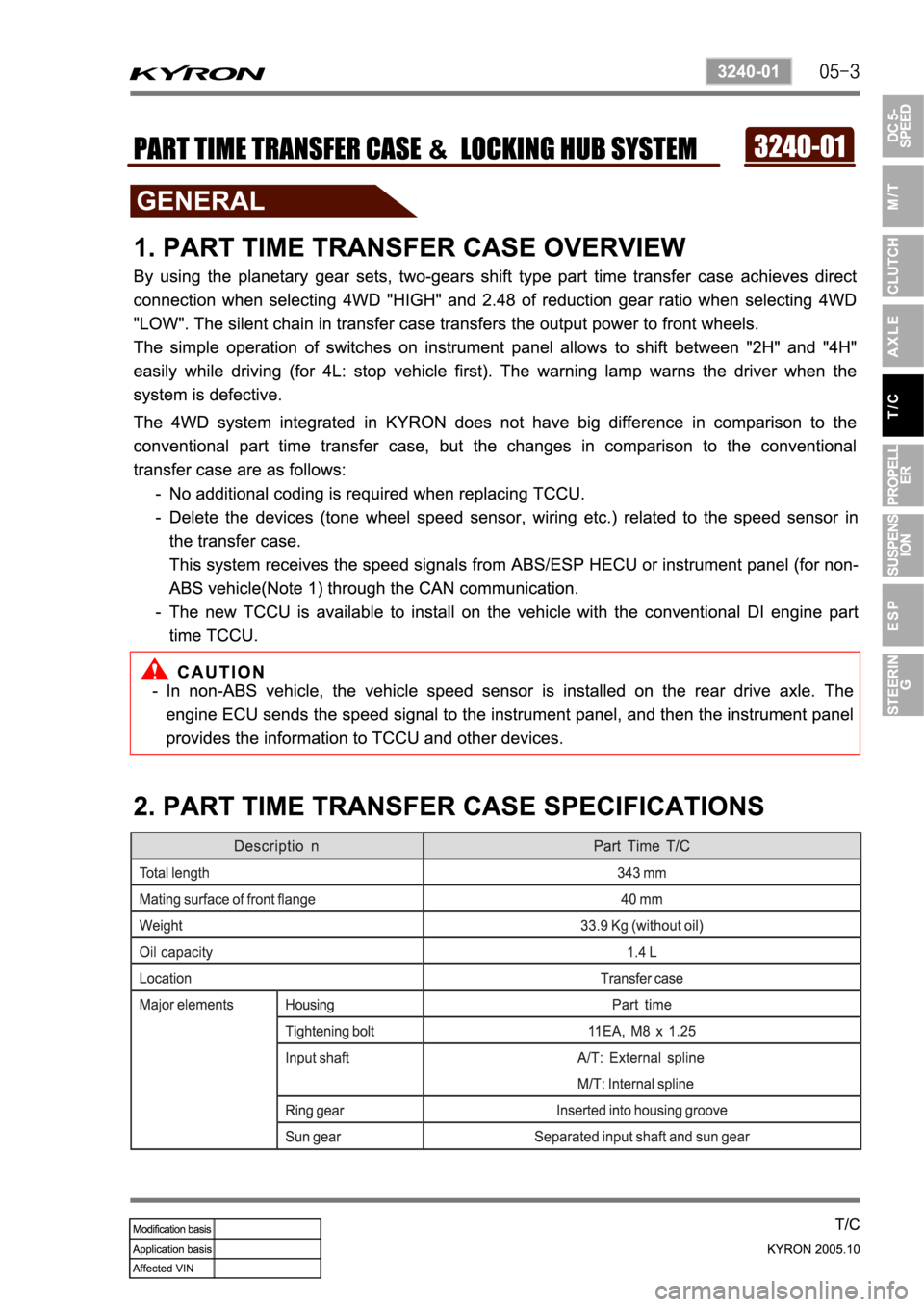 SSANGYONG KYRON 2005  Service Manual 