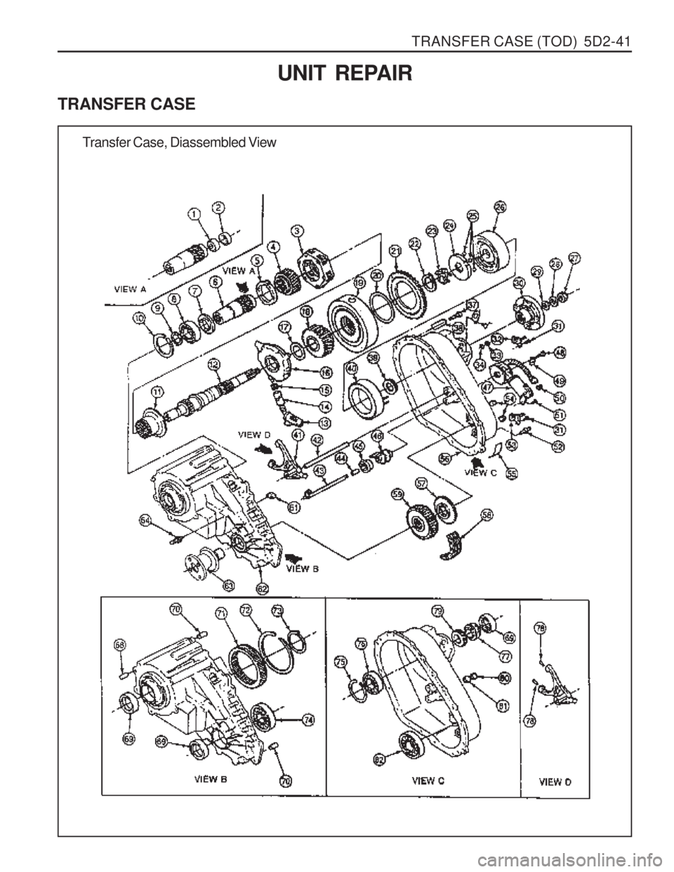 SSANGYONG MUSSO 2003  Service Manual TRANSFER CASE (TOD)  5D2-41
UNIT REPAIR
TRANSFER CASE
Transfer Case, Diassembled View  