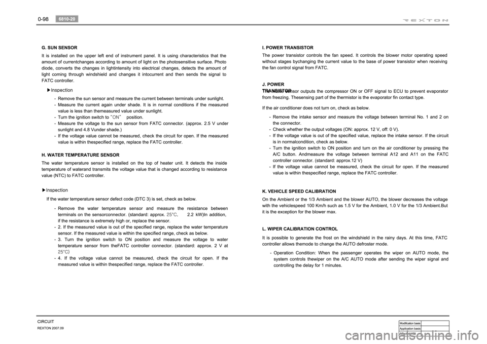 SSANGYONG REXTON 2007  Service Manual 
