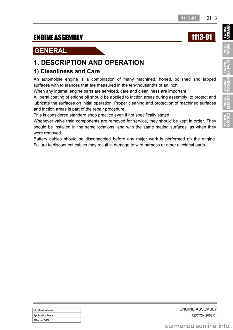 SSANGYONG REXTON 2008  Service Manual 