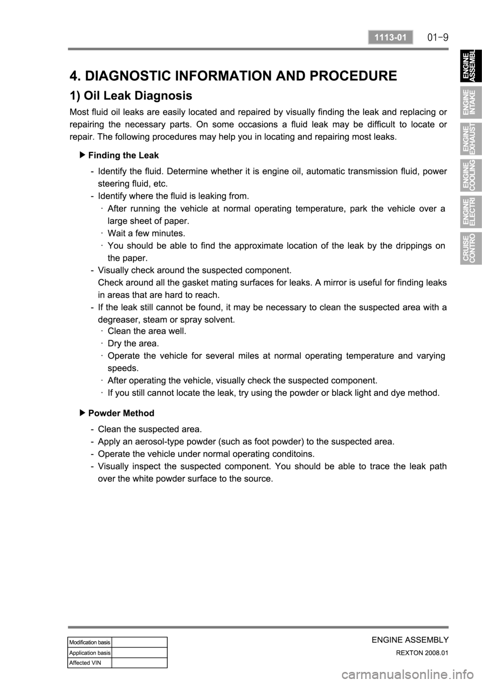 SSANGYONG REXTON 2008  Service Manual 