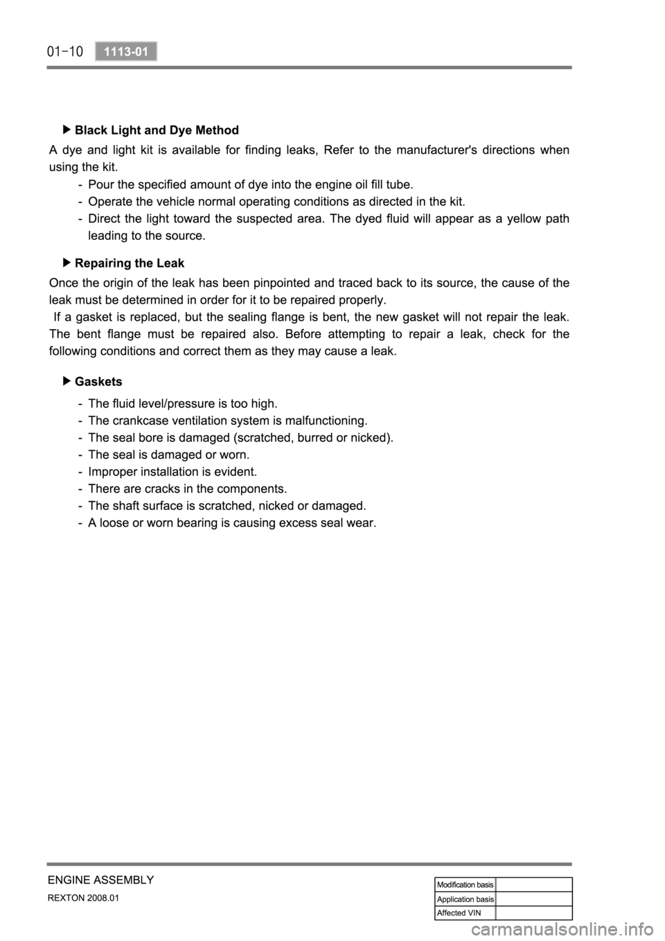 SSANGYONG REXTON 2008  Service Manual 
