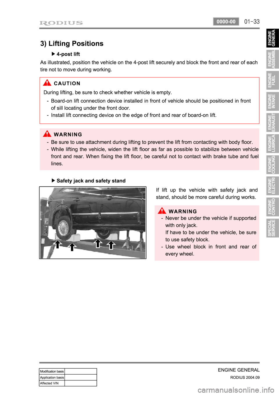 SSANGYONG RODIUS 2004  Service Manual 