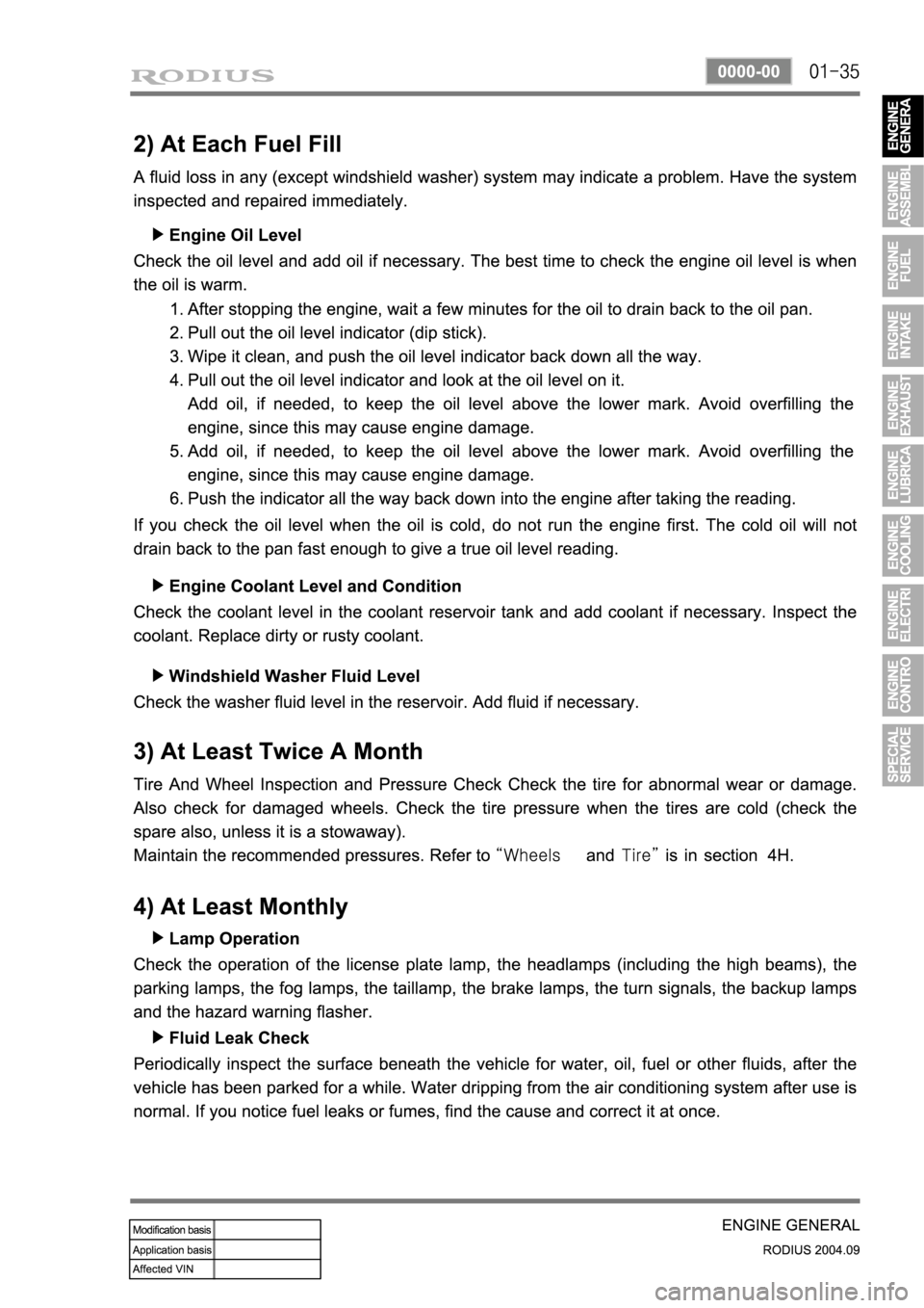 SSANGYONG RODIUS 2004  Service Manual 