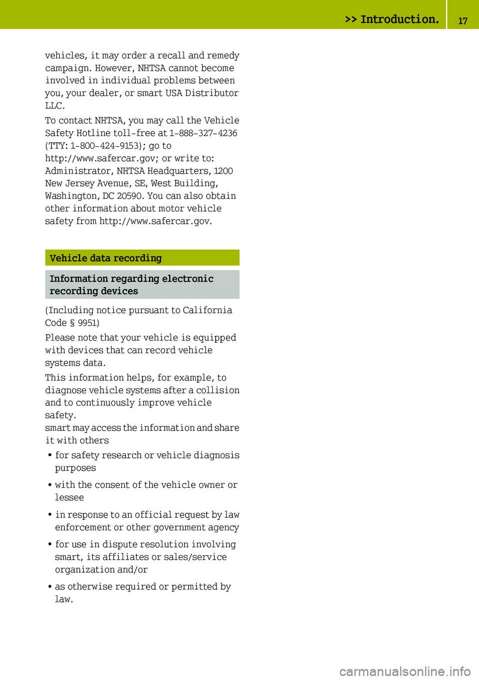 SMART FORTWO COUPE 2019  Owners Manual 