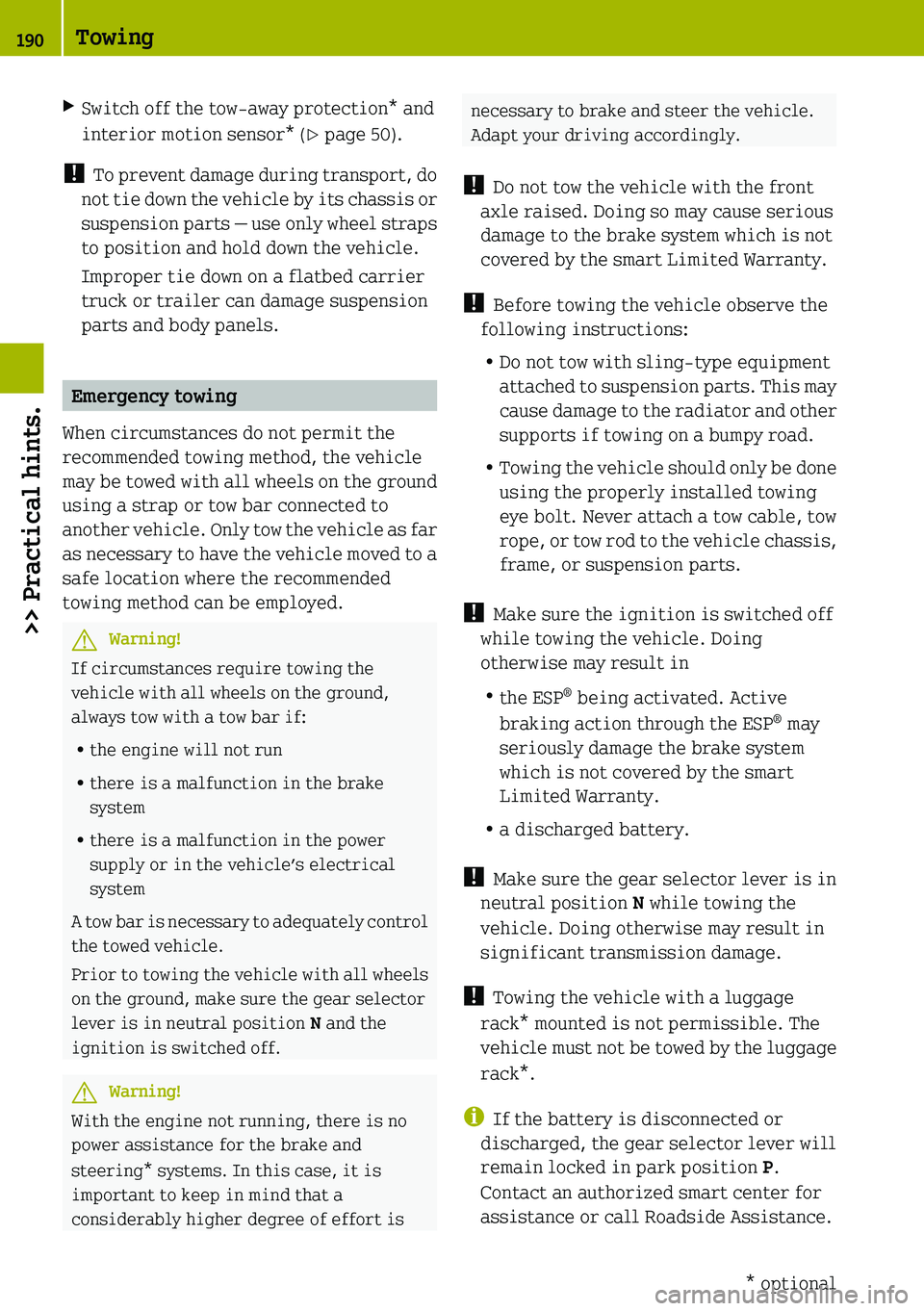 SMART FORTWO COUPE 2019  Owners Manual 