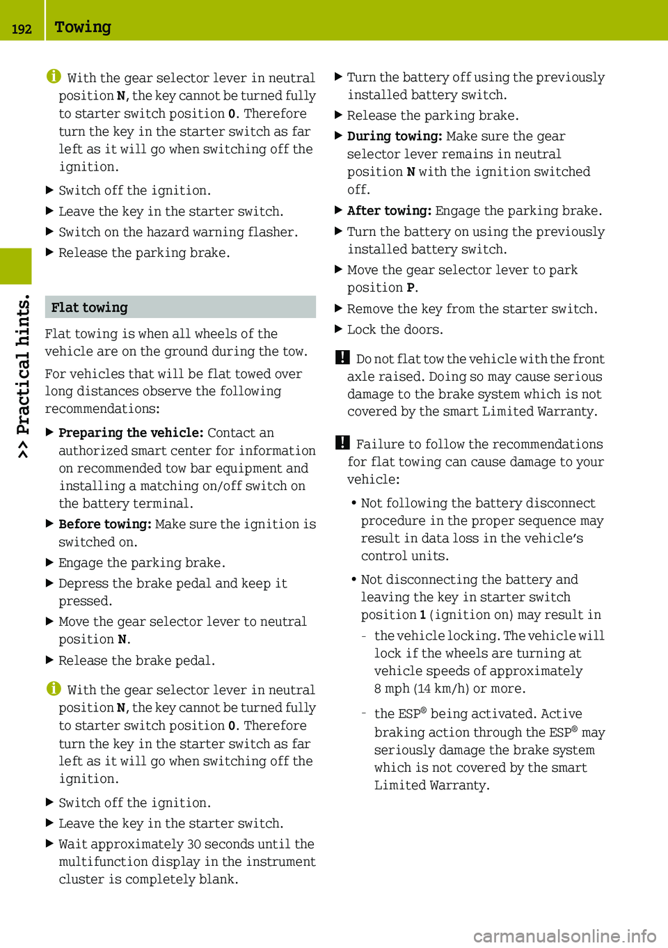 SMART FORTWO COUPE 2019  Owners Manual 