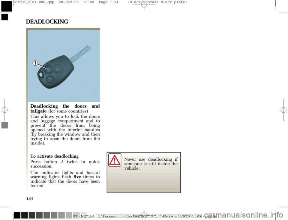 RENAULT MODUS 2008 1.G Owners Manual 