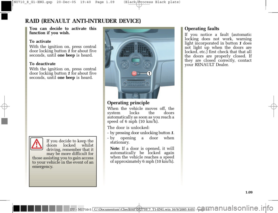 RENAULT MODUS 2008 1.G Owners Manual 