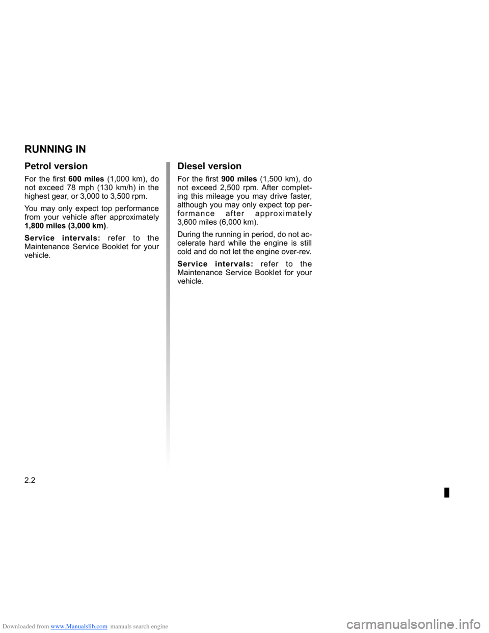 RENAULT CLIO 2009 X85 / 3.G Owners Manual Downloaded from www.Manualslib.com manuals search engine 
running in ...............................................................(current page)driving  .............................................