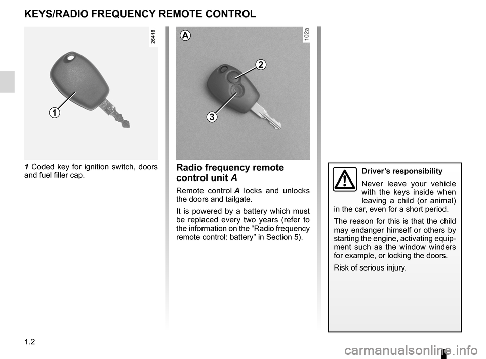 DACIA SANDERO 2013 2.G Owners Manual
keys ......................................................(up to the end of the DU)remote control door locking unit ............................(current page)
1.2
ENG_UD7223_2Clés / télécommande DACIA SANDERO 2013 2.G Owners Manual
keys ......................................................(up to the end of the DU)remote control door locking unit ............................(current page)
1.2
ENG_UD7223_2Clés / télécommande