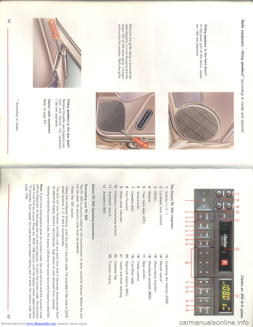 Citroen XM 1993 1.G Owners Manual Downloaded from www.Manualslib.com manuals search engine   