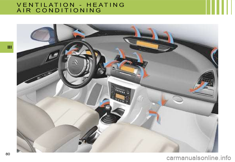 Citroen C4 DAG 2006.5 1.G Owners Manual �I�I�I
�8�0� �V �E �N �T �I �L �A �T �I �O �N �  �- �  �H �E �A �T �I �N �G 
�A �I �R �  �C �O �N �D �I �T �I �O �N �I �N �G  