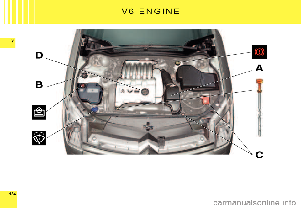Citroen C6 2007 1.G Owners Manual 134
V
D
B
A
C
V 6   E N G I N E           