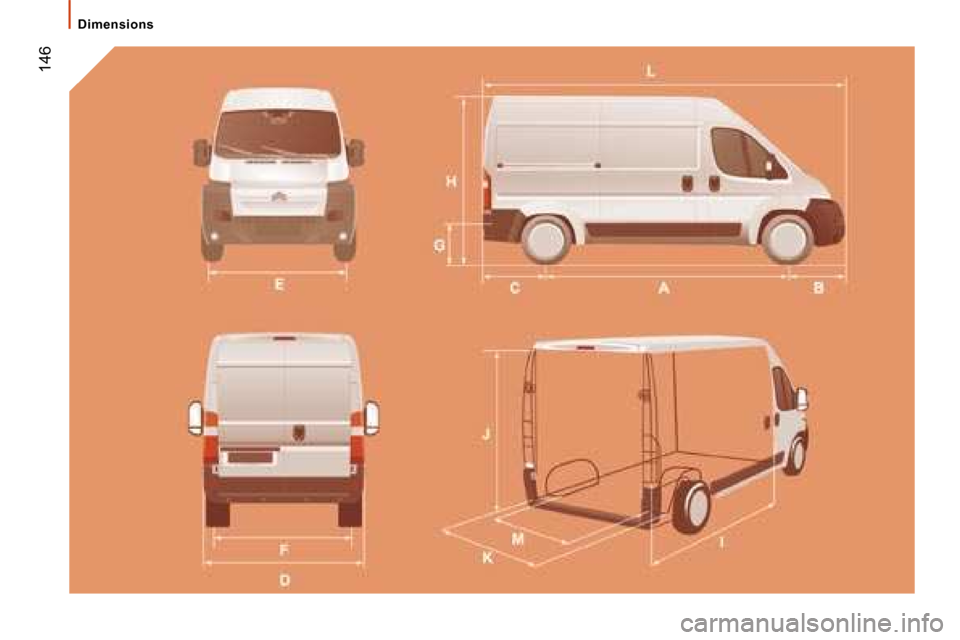 Citroen JUMPER DAG 2008 2.G Owners Manual  146
   Dimensions     