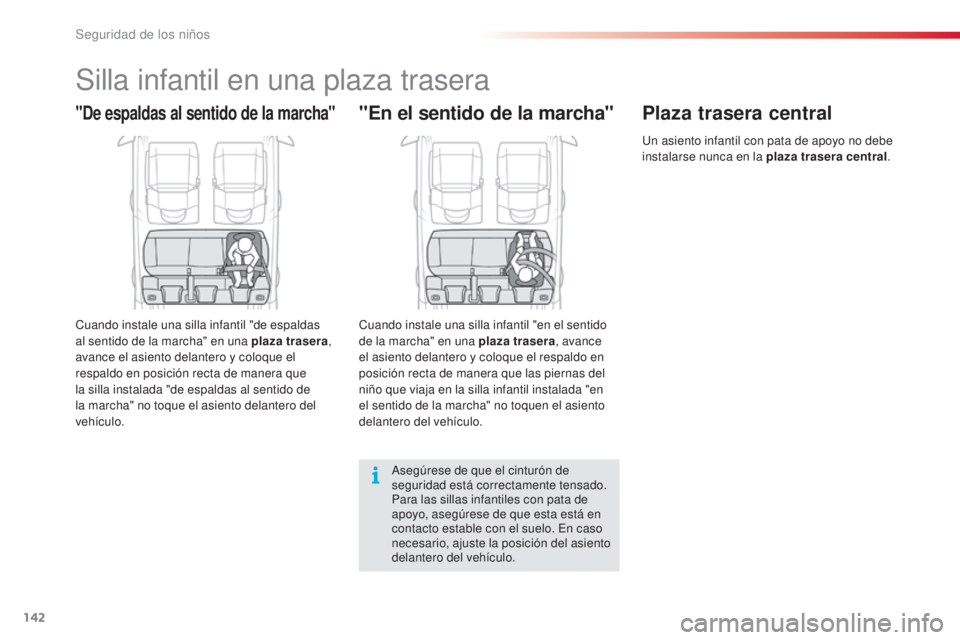 CITROEN C4 CACTUS 2015 Manuales de Empleo (in Spanish) 142
C4_cactus_es_Chap08_securite-enfants_ed02-2014
Silla infantil en una plaza trasera
"De espaldas al sentido de la marcha"
Cuando instale una silla infantil "de espaldas
al sentido de l CITROEN C4 CACTUS 2015 Manuales de Empleo (in Spanish) 142
C4_cactus_es_Chap08_securite-enfants_ed02-2014
Silla infantil en una plaza trasera
"De espaldas al sentido de la marcha"
Cuando instale una silla infantil "de espaldas
al sentido de l