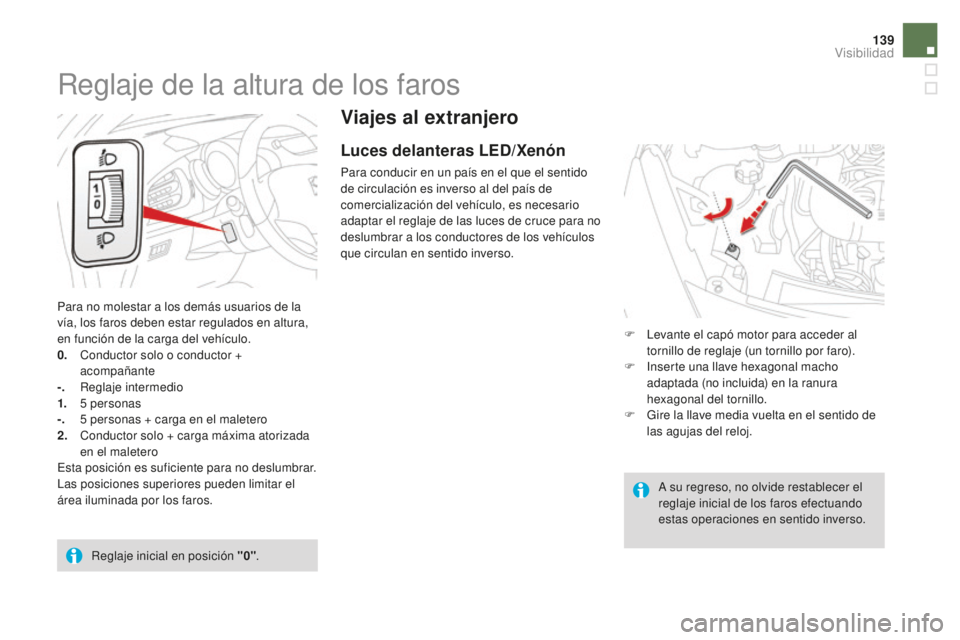 CITROEN DS3 2017 Manuales de Empleo (in Spanish) 139
DS3_es_Chap05_visibilite_ed02-2015
Viajes al extranjero
Luces delanteras LED/Xenón
Para conducir en un país en el que el sentido
de circulación es inverso al del país de
comercialización de CITROEN DS3 2017 Manuales de Empleo (in Spanish) 139
DS3_es_Chap05_visibilite_ed02-2015
Viajes al extranjero
Luces delanteras LED/Xenón
Para conducir en un país en el que el sentido
de circulación es inverso al del país de
comercialización de