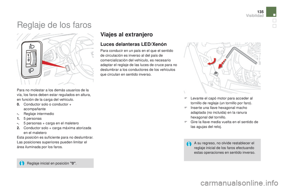 CITROEN DS3 2016 Manuales de Empleo (in Spanish) 135
DS3_es_Chap05_visibilite_ed01-2015
Viajes al extranjero
Luces delanteras LED/Xenón
Para conducir en un país en el que el sentido
de circulación es inverso al del país de
comercialización de CITROEN DS3 2016 Manuales de Empleo (in Spanish) 135
DS3_es_Chap05_visibilite_ed01-2015
Viajes al extranjero
Luces delanteras LED/Xenón
Para conducir en un país en el que el sentido
de circulación es inverso al del país de
comercialización de