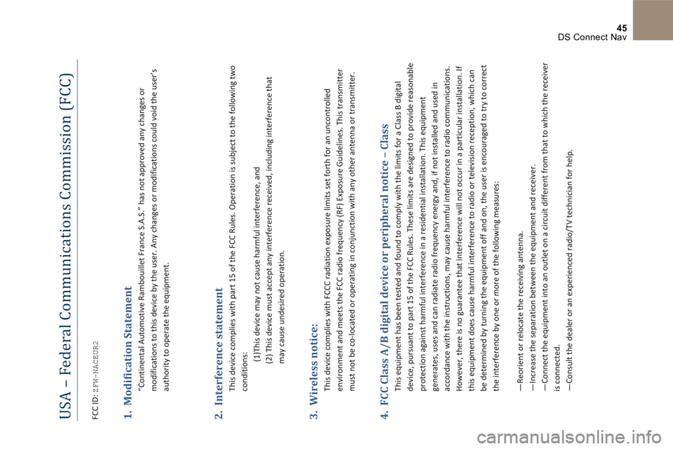 CITROEN DS4 2017  Manuales de Empleo (in Spanish) 45 DS Connect Nav  