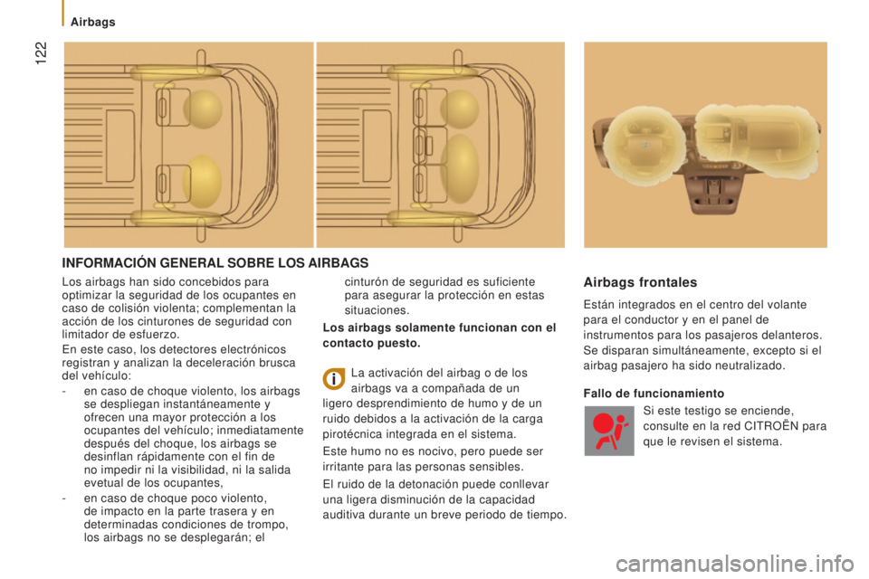 CITROEN JUMPER 2017 Manuales de Empleo (in Spanish) 122
Jumper_es_Chap05_Securite_ed01-2016
INFORMACIóN GENERAL SOBRE LOS AIRBAGS
Los airbags han sido concebidos para
optimizar la seguridad de los ocupantes en
caso de colisión violenta; complem CITROEN JUMPER 2017 Manuales de Empleo (in Spanish) 122
Jumper_es_Chap05_Securite_ed01-2016
INFORMACIóN GENERAL SOBRE LOS AIRBAGS
Los airbags han sido concebidos para
optimizar la seguridad de los ocupantes en
caso de colisión violenta; complem
