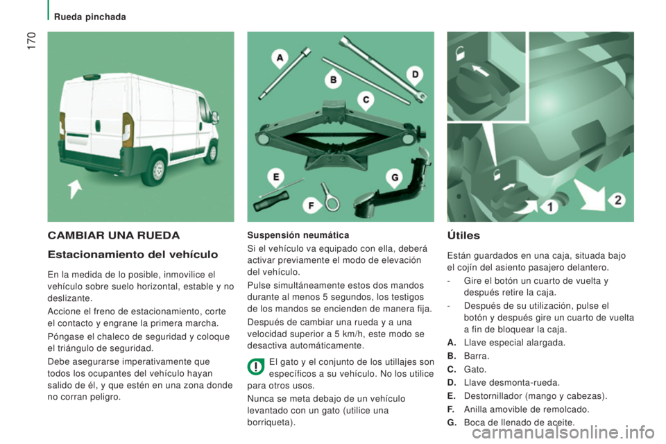 CITROEN JUMPER 2017 Manuales de Empleo (in Spanish) 170
Jumper_es_Chap08_Aide-Rapide_ed01-2016
Estacionamiento del vehículo
En la medida de lo posible, inmovilice el
vehículo sobre suelo horizontal, estable y no
deslizante.
Accione el freno de est CITROEN JUMPER 2017 Manuales de Empleo (in Spanish) 170
Jumper_es_Chap08_Aide-Rapide_ed01-2016
Estacionamiento del vehículo
En la medida de lo posible, inmovilice el
vehículo sobre suelo horizontal, estable y no
deslizante.
Accione el freno de est
