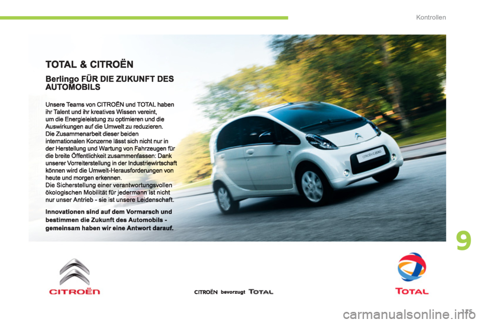 CITROEN C-ZERO 2014  Betriebsanleitungen (in German) 9
Kontrollen
115 