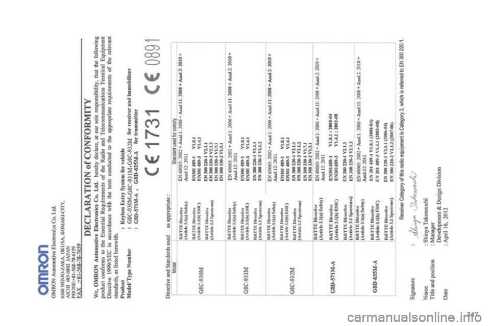 CITROEN C4 AIRCROSS 2016  Betriebsanleitungen (in German) 347
C4-Aircross_de_Chap12_certificats_ed01-2014  