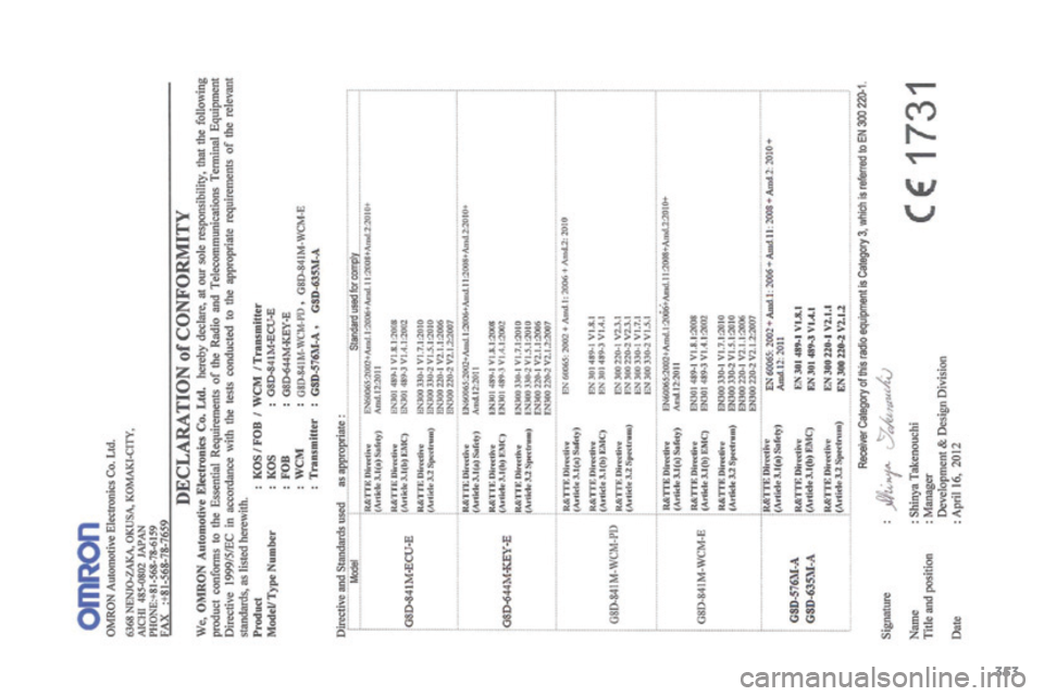 CITROEN C4 AIRCROSS 2016  Betriebsanleitungen (in German) 353
C4-Aircross_de_Chap12_certificats_ed01-2014  