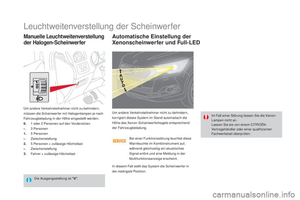 CITROEN DS4 2016 Betriebsanleitungen (in German) DS4_de_Chap05_visibilite_ed03-2015
automatische Einstellung der
Xenonscheinwerfer und Full-LED
Im Fall einer Störung fassen Sie die Xenon-
Lampen nicht an.
Lassen Sie sie von einem CITROËN-
Vertrag CITROEN DS4 2016 Betriebsanleitungen (in German) DS4_de_Chap05_visibilite_ed03-2015
automatische Einstellung der
Xenonscheinwerfer und Full-LED
Im Fall einer Störung fassen Sie die Xenon-
Lampen nicht an.
Lassen Sie sie von einem CITROËN-
Vertrag