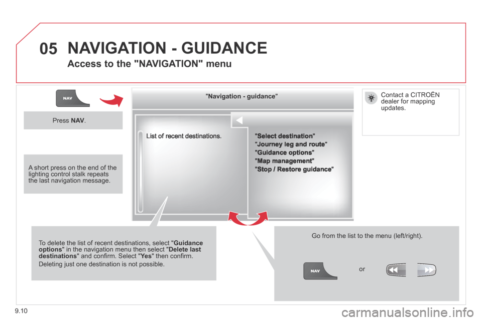 Citroen BERLINGO MULTISPACE RHD 2014 2.G Owners Manual 9.10
05
List of recent destinations.
" " " " " " " " " " " " " " " " " " " " " " " Navigation - guidanceNavigation - guidanceNavigation - guidanceNavig Citroen BERLINGO MULTISPACE RHD 2014 2.G Owners Manual 9.10
05
List of recent destinations.
" " " " " " " " " " " " " " " " " " " " " " " Navigation - guidanceNavigation - guidanceNavigation - guidanceNavig