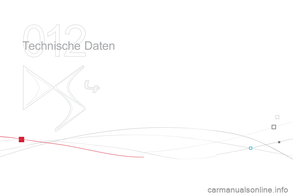 CITROEN DS4 2011  Betriebsanleitungen (in German) 012
  Technische Daten  