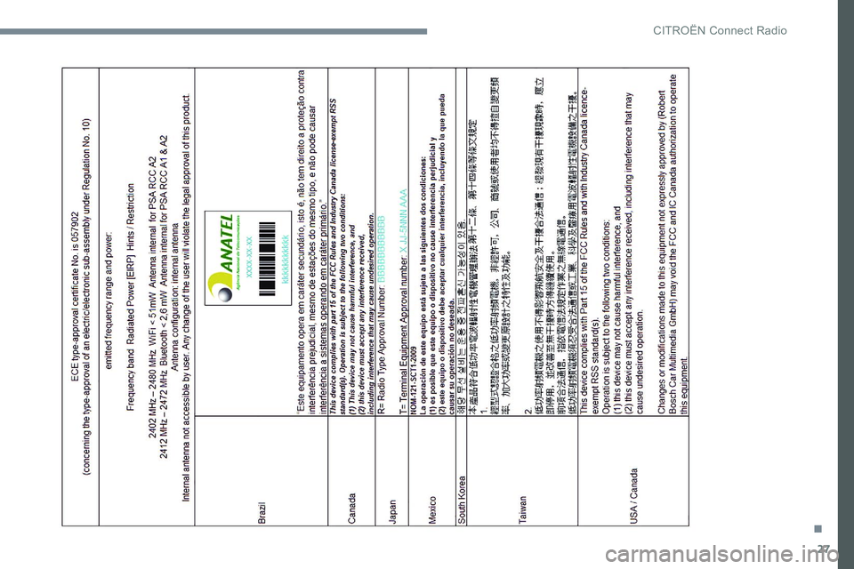 CITROEN C-ELYSÉE 2017  Libretti Di Uso E manutenzione (in Italian) 27
. 
CIT  