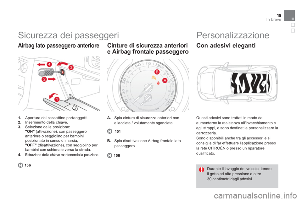 CITROEN DS3 2014 Libretti Di Uso E manutenzione (in Italian) In breve
Sicurezza dei passeggeri
1.
Apertura del cassettino portaoggetti. 2.Inserimento della chiave. 3.Selezione della posizione:"ON"(attivazione), con passeggeroanteriore o seggiolino per bamb CITROEN DS3 2014 Libretti Di Uso E manutenzione (in Italian) In breve
Sicurezza dei passeggeri
1.
Apertura del cassettino portaoggetti. 2.Inserimento della chiave. 3.Selezione della posizione:"ON"(attivazione), con passeggeroanteriore o seggiolino per bamb