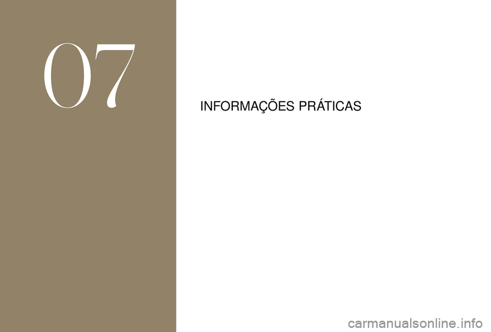 CITROEN DS3 2018  Manual do condutor (in Portuguese) INFORMAÇÕES PRÁTICAS
07  