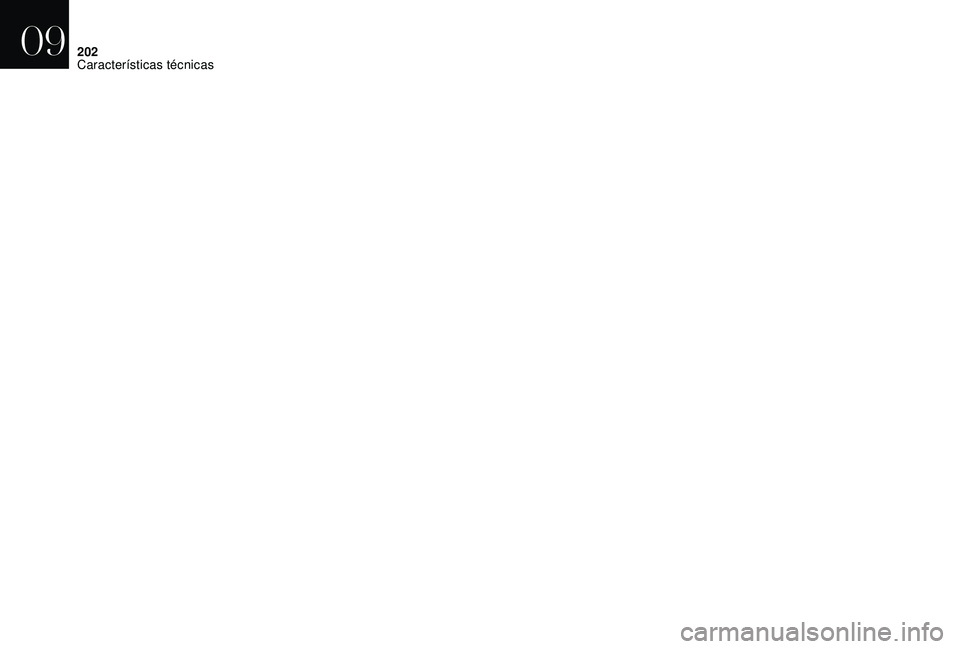 CITROEN DS3 2018  Manual do condutor (in Portuguese) 202
09 
Características técnicas  