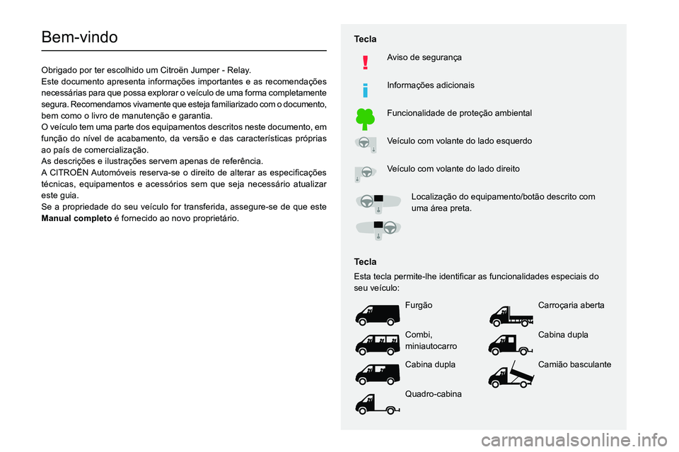 CITROEN JUMPER 2020  Manual do condutor (in Portuguese)   
 
 
 
 
 
    
 
    
 
    
 
  
   
   
 
  
Bem-vindo
Obrigado por ter escolhido um Citro