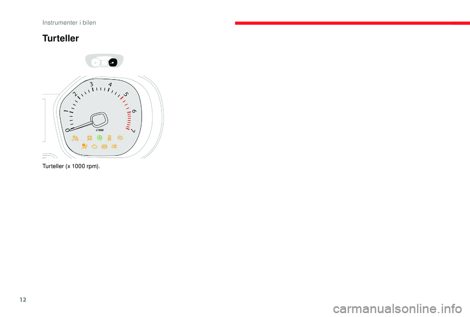 CITROEN JUMPER SPACETOURER 2018  InstruksjonsbØker (in Norwegian) 12
Turteller
Turteller (x 1000 rpm). 
Instrumenter i bilen  