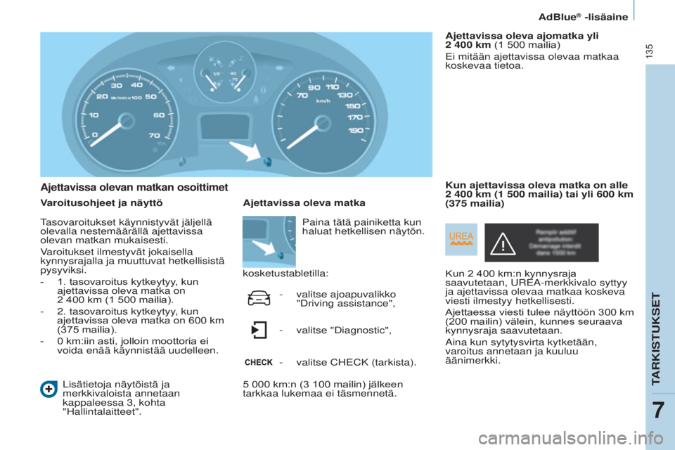 CITROEN BERLINGO ELECTRIC 2017 Omistajan Käsikirjat (in Finnish) 135
Berlingo-2-VU_fi_Chap07_Verification_ed01-2015Berlingo-2-VU_fi_Chap07_Verification_ed01-2015
Ajettavissa olevan matkan osoittimet
Varoitusohjeet ja näyttöLisätietoja näytöistä ja
merkkivalo CITROEN BERLINGO ELECTRIC 2017 Omistajan Käsikirjat (in Finnish) 135
Berlingo-2-VU_fi_Chap07_Verification_ed01-2015Berlingo-2-VU_fi_Chap07_Verification_ed01-2015
Ajettavissa olevan matkan osoittimet
Varoitusohjeet ja näyttöLisätietoja näytöistä ja
merkkivalo
